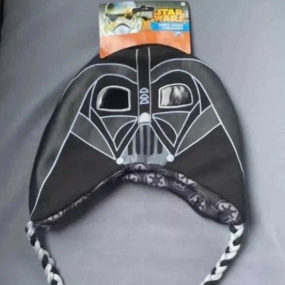 Disney STAR WARS Darth Vader Laplander Black Beanie Cap Hat Ages 8+ One Size